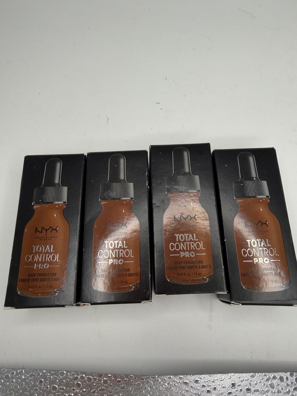 NYX Total Control Pro Drop Foundation Lot of 4 0.43 oz 13ml Mocha New in Box